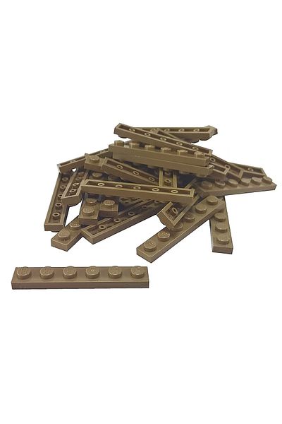 LEGO Original Moc Custom Accessory Creator Plate 1 X 6 Flat Brick Dark Tan 6 Pieces Will Be Sent