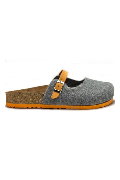Uniqueqoop Παντόφλες Sofia Cork Sole από φυσικό μαλλί τσόχα