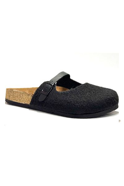 Uniqueqoop Παντόφλες Sofia Cork Sole από φυσικό μαλλί τσόχα
