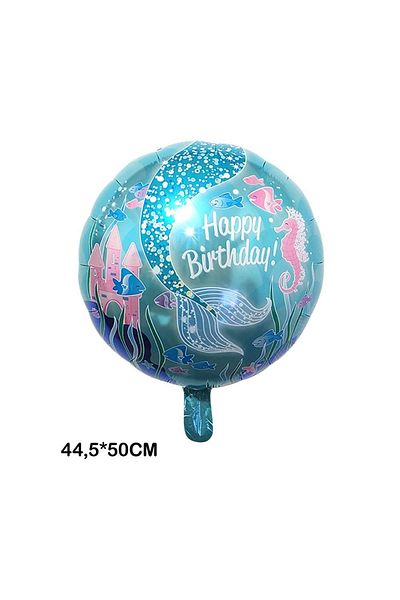 Patladı Gitti Mermaid Round Foil Balloon 18 Inch Model 2