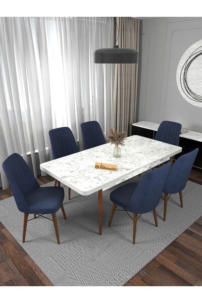 Kaffahome Riff Serisi Efes 80x130 Açılır Masa Yemek Masası Mutfak Masası Masa...