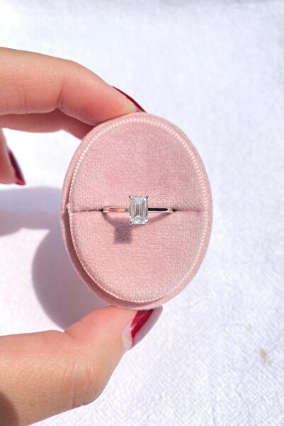 Crystal Diamond Zirconia 0.98 Karat Baget Tektaş Yüzük