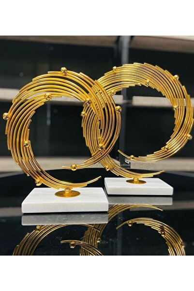 KÜBRAHOME'S Dekoratif Mermer Tabanlı 2li Dekoratif Gezegen