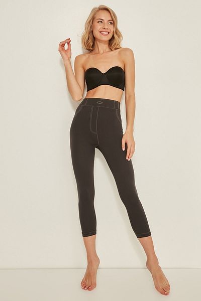 C&City C13801 Pantaloni din denim pentru femei fără cusături Leggings Antracit