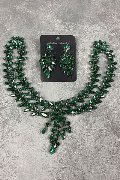 Hobigram Green Sema Fascinator Bridal Henna Crown Accesoriu pentru păr și Set de cercei subțiri – Coroană, Piatră de cristal – Coroană
