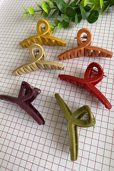 Tahtakaledeyim إبزيم فيونكة صغيرة للسيدات مكون من 6 قطع مقاس 5 سم ألوان خريفية