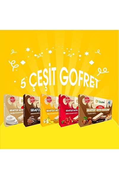 Dr.Gluten Gofretler Mix (muz-çilek-fındık-vanilya-kakao)