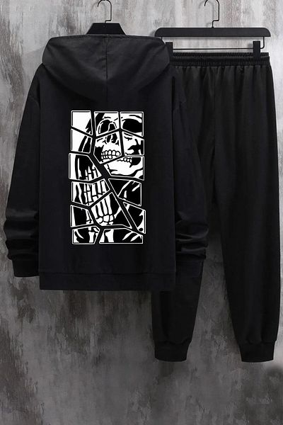 DAXİS Sportwear Company Σετ φούτερ με στάμπα Oversize με κουκούλα