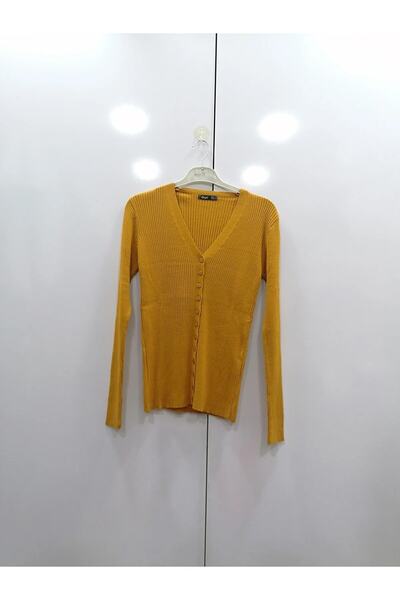 NUR TEKSTİL Kadın Önü Düğmeli Triko Hırka