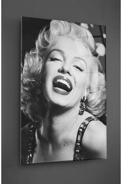 TAULART Marilyn Monroe Siyah Beyaz Cam Tablo
