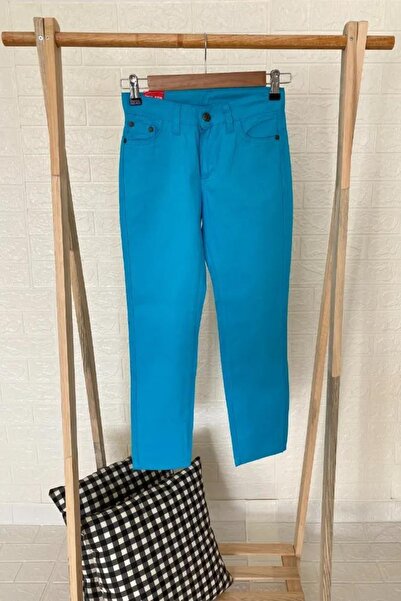 MELEK BEBE BUTİK Turkuaz Likrasız Keten Unisex 23 Nisan Çocuk Pantolon Göster...