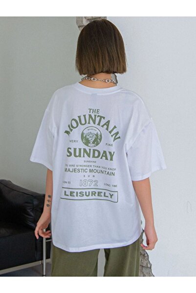 Benisengiydir Γυναικείο μπλουζάκι White Mountain Oversize Crew Neck