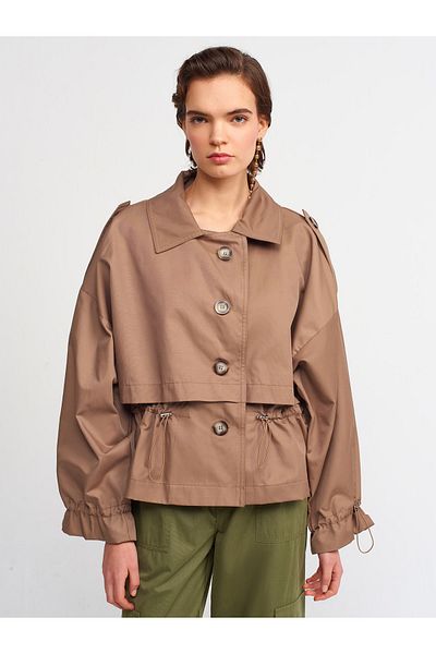 Dilvin 65102 Short Trench Coat Camel
