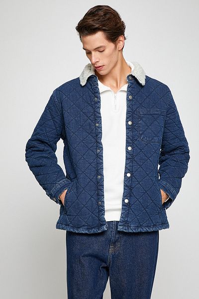 Koton Men's Dark Indigo Jacket 3WAM50032ND