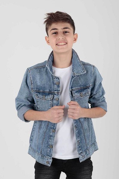 AHENGİM Jachetă Jean din bumbac pentru băiat Casual La modă Ak22162123