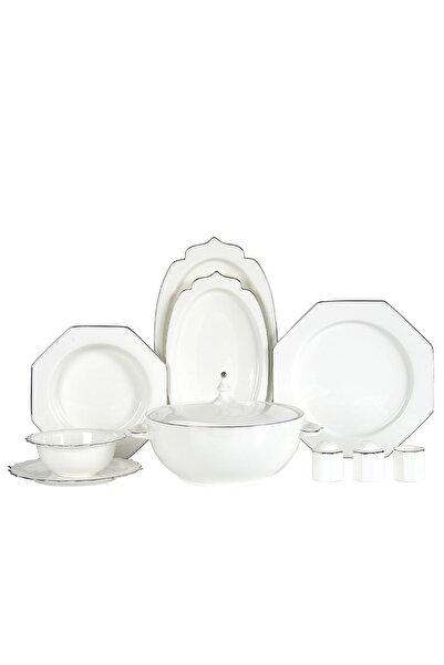 KORKMAZ Mavera Collection 60 Parça Yemek Takımı Platin