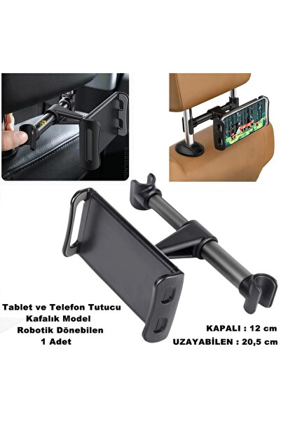 caraks Tablet Ve Telefon Tutucu Araç Içi Arka Koltuk Kafalık Model Robotik Dö...