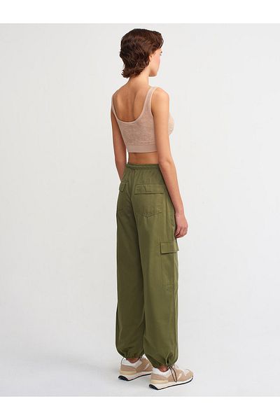 Dilvin 70416 Soft Textured Jogger Trousers-khaki