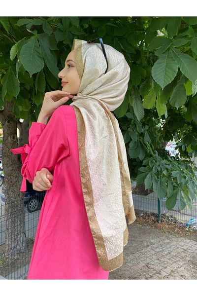 Hint İpek Ipekyolu Scarf Beige Monogram Shawl