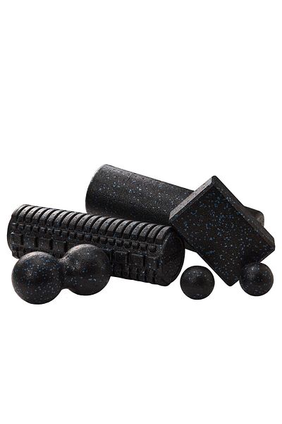 Actifoam Πλήρες σετ Pilates 1 οδοντωτό και επίπεδος ρολό αφρού, 1 Fisttop 2 τεμάχια Massagetop 1yogablok
