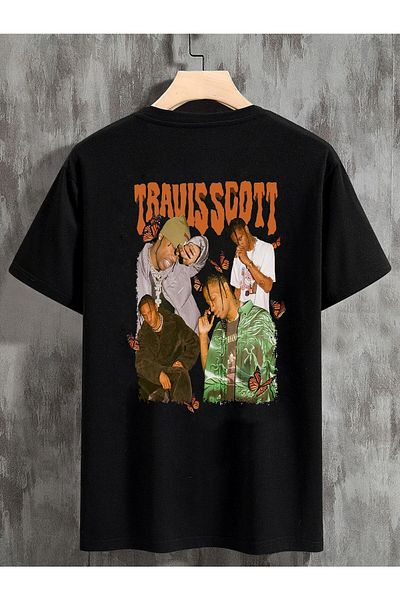 DEEPSENCE Unisex Oversize T-shirt Black Travis Back Print