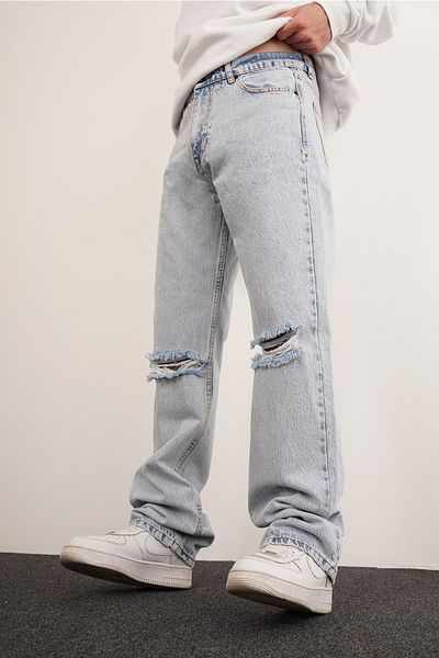 DİFRANSEL Knee Ripped Detail Baggy Jeans