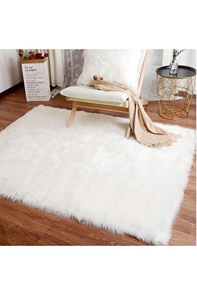 SARAZ HALI Post Peluş Beyaz Yıkanabilir