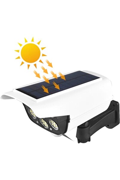 gaman 77 Led Hareket Sensörlü Kumandalı Güneş Enerjili Led Solar Bahçe Lambası Armatürü Sahte Kamera