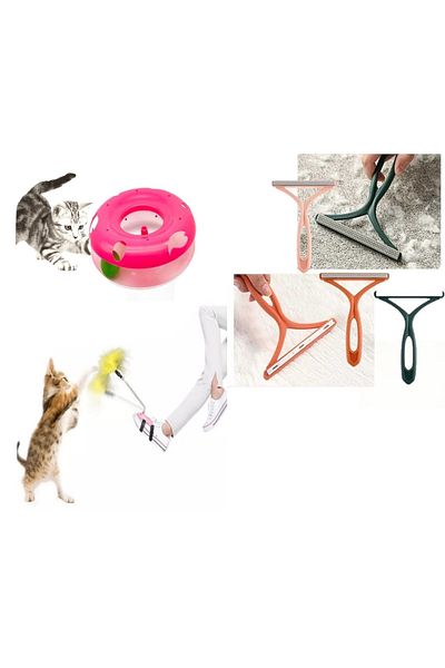 FABYAN 3 Piece Cat Toy and Feather Collection Set