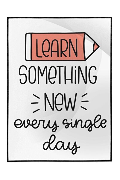 Shop365 Learn Something New Every Single Day Ingilizce Yazı Eğitim Tablo Çerç...