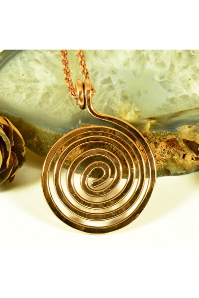 mba handmade jewelry Spiral El Yapımı Saf Bakır Kolye