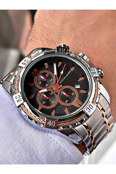 Navimarine Silver Color Steel Strap Men's Wristwatch Bracelet Gift