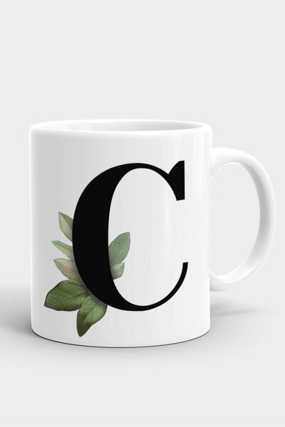 IŞILAY REKLAM كوب بورسلين أبيض مع حرف C