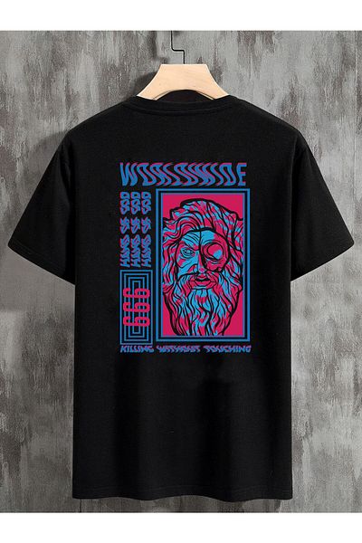 DEEPSENCE Unisex Oversize T-shirt Hand Of God Back Print Black
