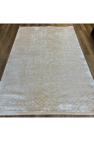 İpek Halı Sihir 17300 Beyaz Krem Modern Salon Halısı