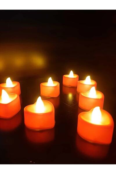 Happyland 10 Adet Ledli Mum Kalpli Mum Tealight Mum Led Işıklı Dumansız Pilli...