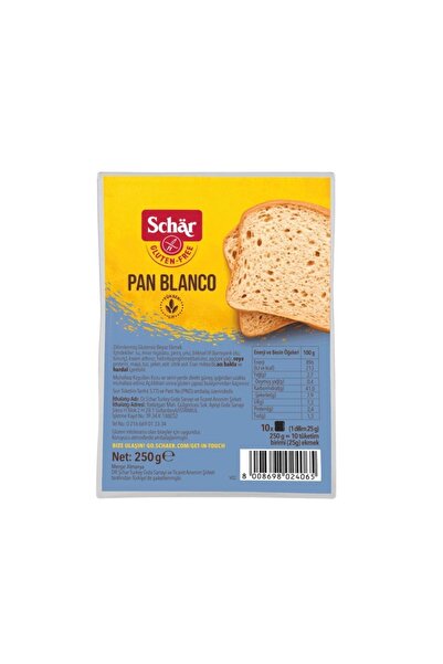 Schar Pan Blanco Glutensiz Beyaz Ekmek 250 gr