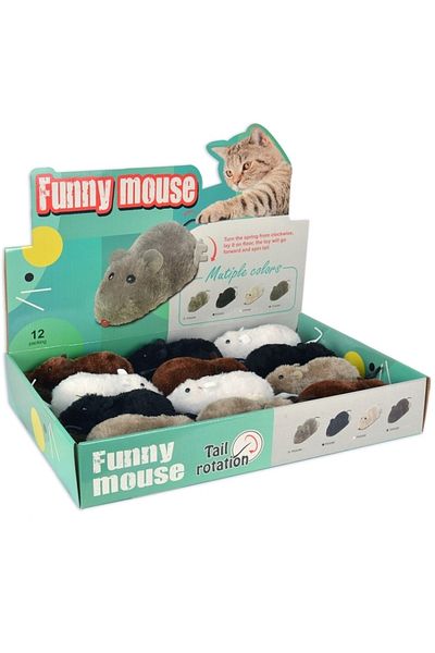 DOGİ&DOG Pıwo-018-flip Wind-Up Plush Mouse Cat Toy 1 Piece