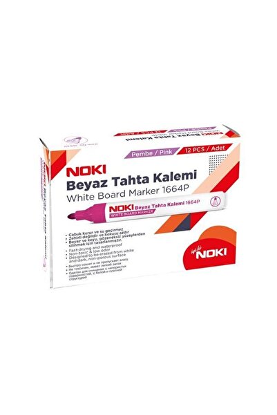 Noki Doldurulabilir Beyaz Tahta Kalemi Pembe 12 Adet