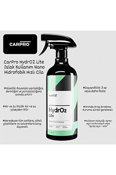 carpro Hydro2 Lite – Islak Kullanım Nano Hidrofobik Hızlı Cila – 1 Litre