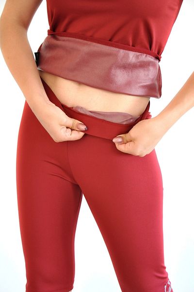bayansepeti Women's Polymer Coated Fat Burning Providing Sweating Burgundy Sauna Thermal One Piece Short Tights