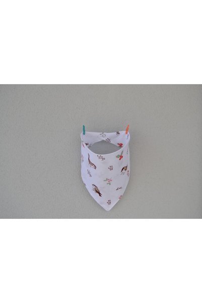 Vegüba Organic Cotton Double Layer Muslin Fabric with Two Snaps Baby Drool Bib & Scarf