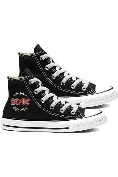 Touz Pantofi de pânză neagră imprimați Niiss Boutique Ac/dc