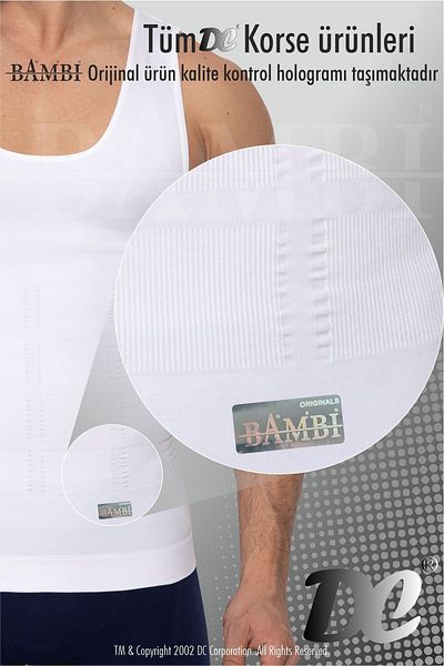 DC 2 Pieces White Men's Corset Undershirt Chest Gynecomastia Belly And Bagel Area Enhancer