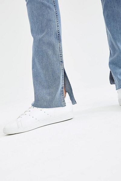 Trn JNS Taiti Lycra Pantaloni largi de damă, albastru deschis, cu talie super înaltă, blugi din denim
