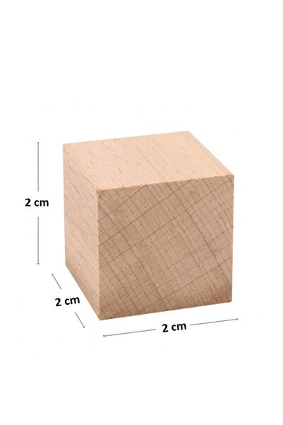 Südor Store Wooden Cube Blocks 2 Cm - 100 Pieces - Natural Wooden Cube