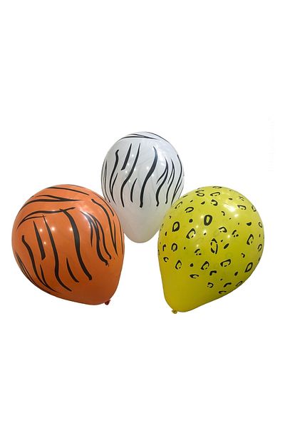 Deniz Party Store Safari Printed Balloon 12 Inch 5 Pieces