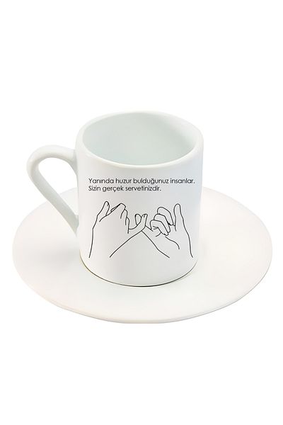 GünayStore People You Find Peace With. It is Your True Wealth. Set of 2 Turkish Coffee Cups