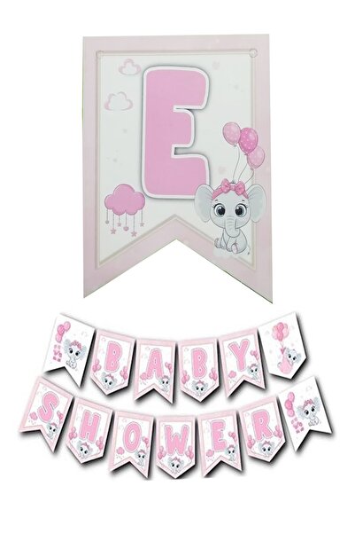 Parti dolabı Pembe Kız Bebek Baby Shower Banner Yazı Uzar Süs Hastane Doğum Odası Süsleri 1,90cm