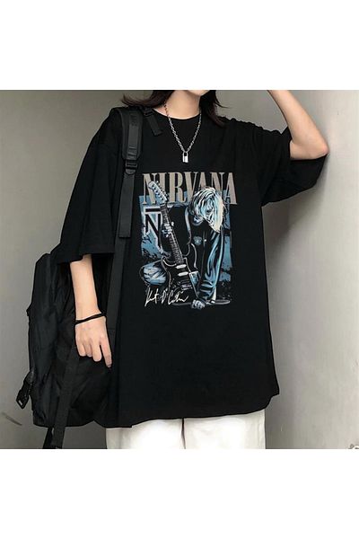 Touz Nirvana Black Unisex Oversize T-shirt